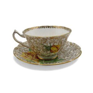 COLLINGWOODS Golden Rose Teacup And Saucer Set England Vintage